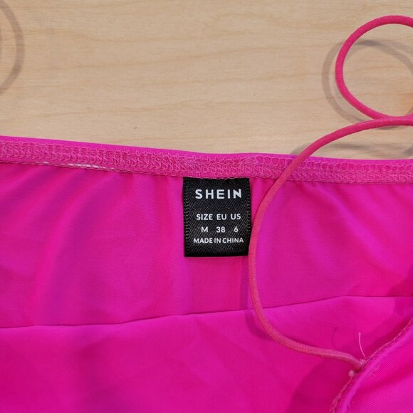 Shein Cropped Neon Pink Tank Top Medium - Picture 2 of 3